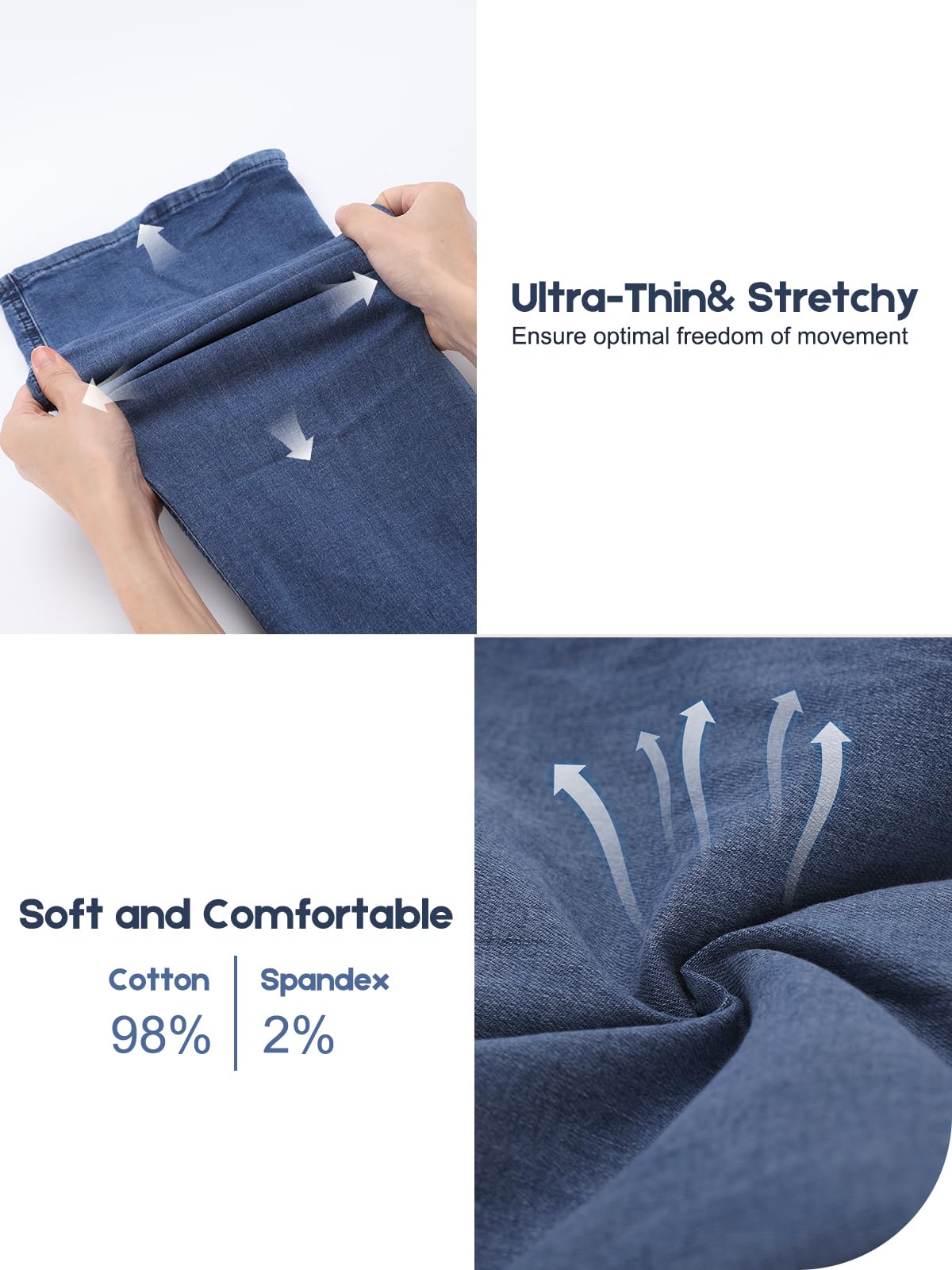 Blugi evazați damă cu talie înaltă elastici stil bootcut – Bleumarin M