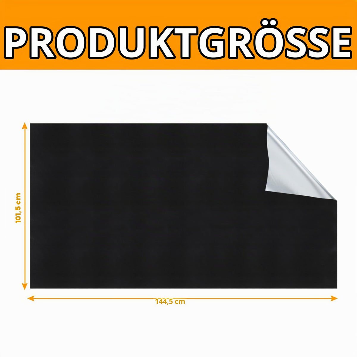 Rulou opac termoizolant portabil pentru ferestre de mansardă cu ventuze 145x100 cm – Negru