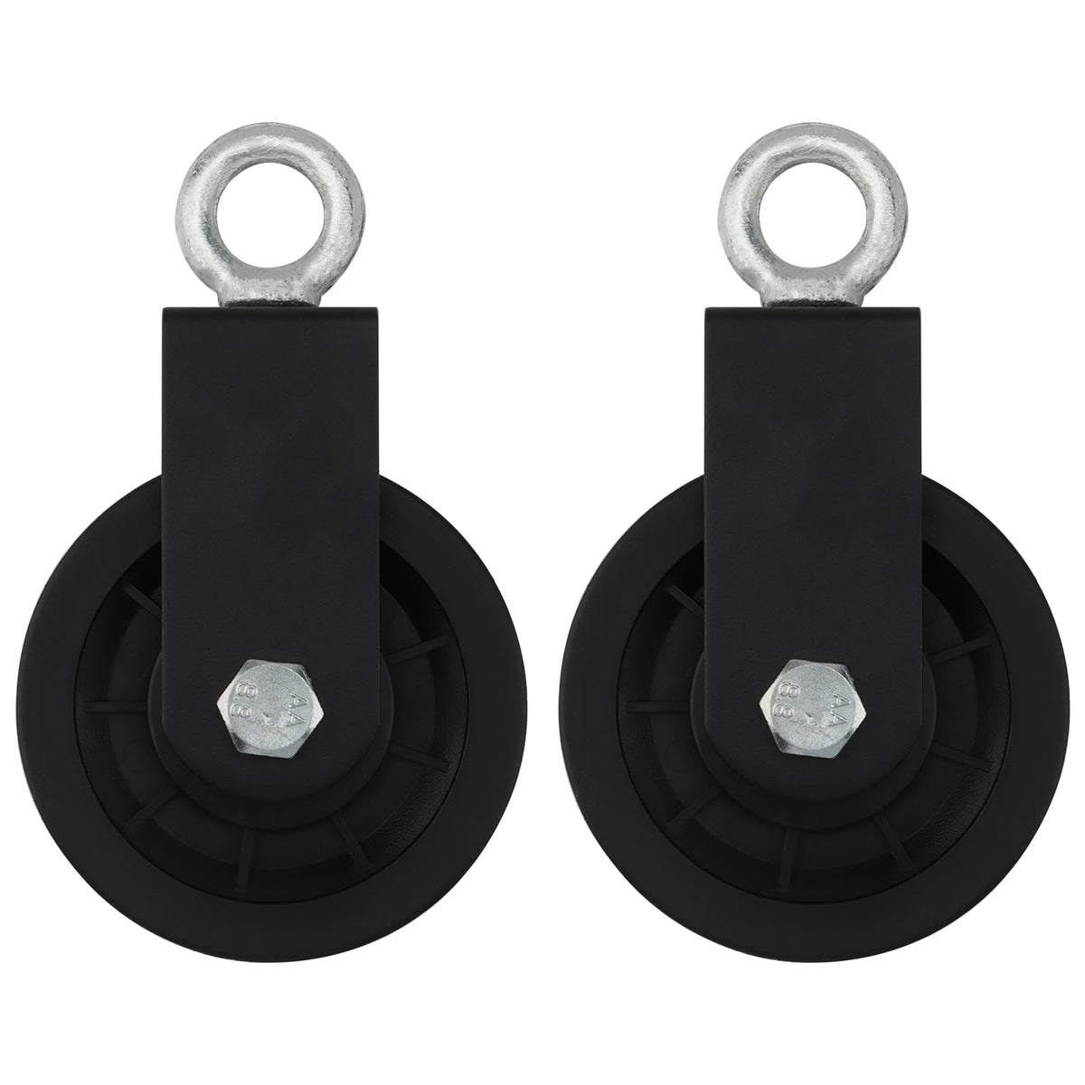 NAMYEUT 4 pieces 37 mm pulleys for ropes, steel rope pulley with screws, rope pulley pulley, pulley wheel pulley for ropes steel rope, load capacity 190 kg