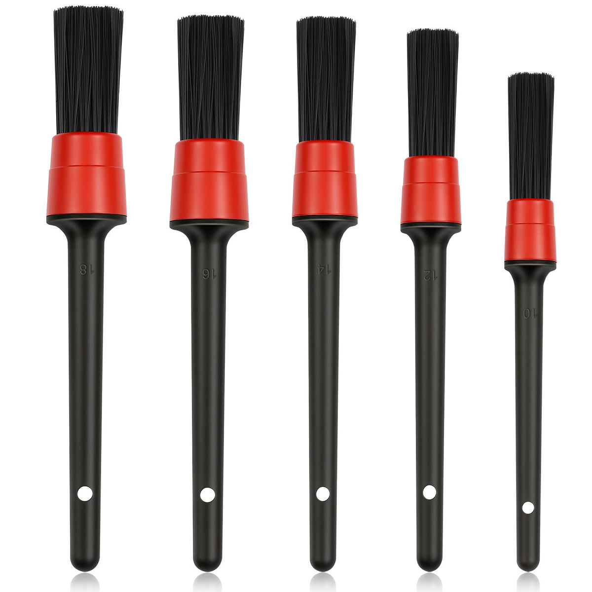Car Detailing Brush Set 5-Piece Multi-Purpose Wheels Tires Engine Dashboard –