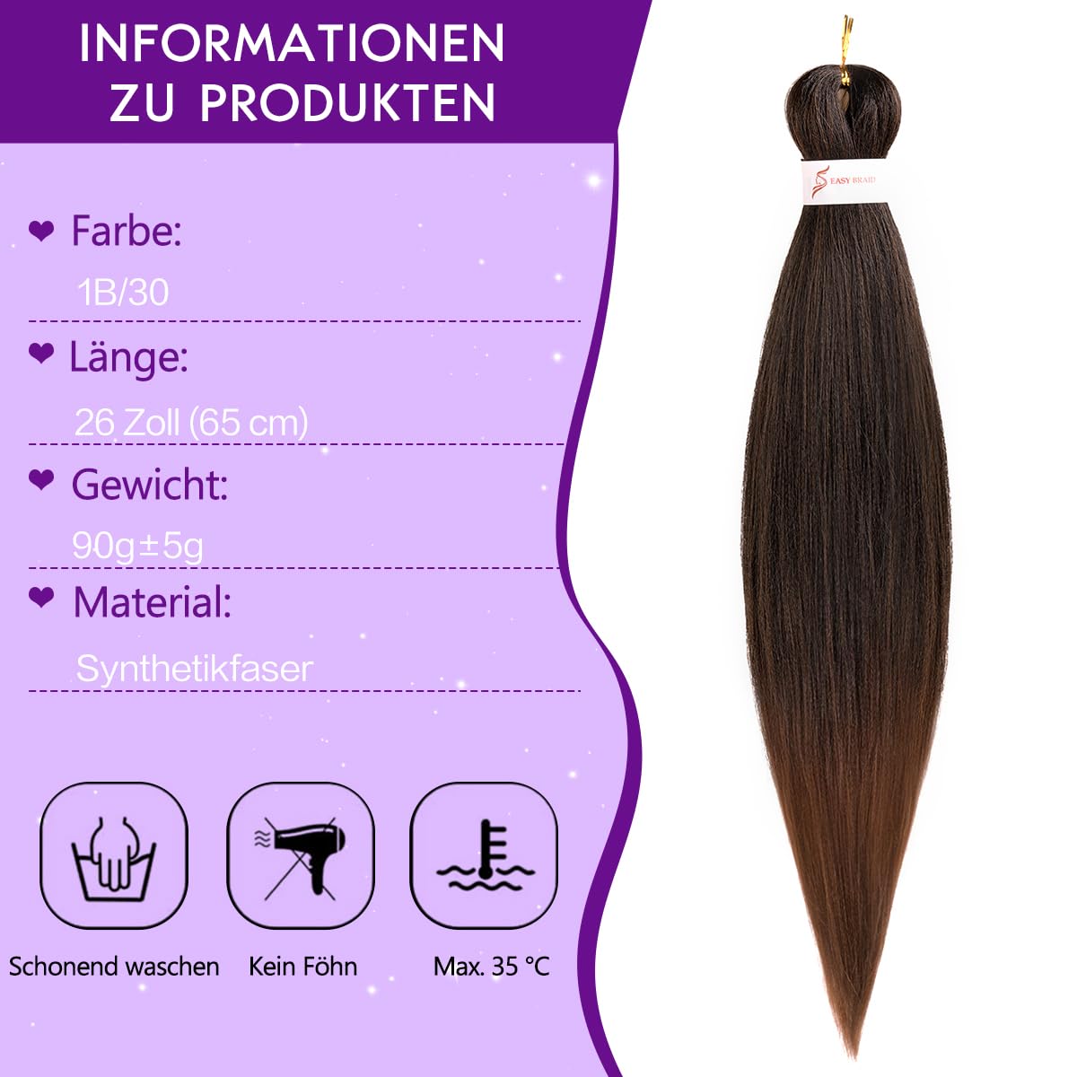 Pre-stretched Braiding Hair 26in Yaki Texture 90g Pack – 90g