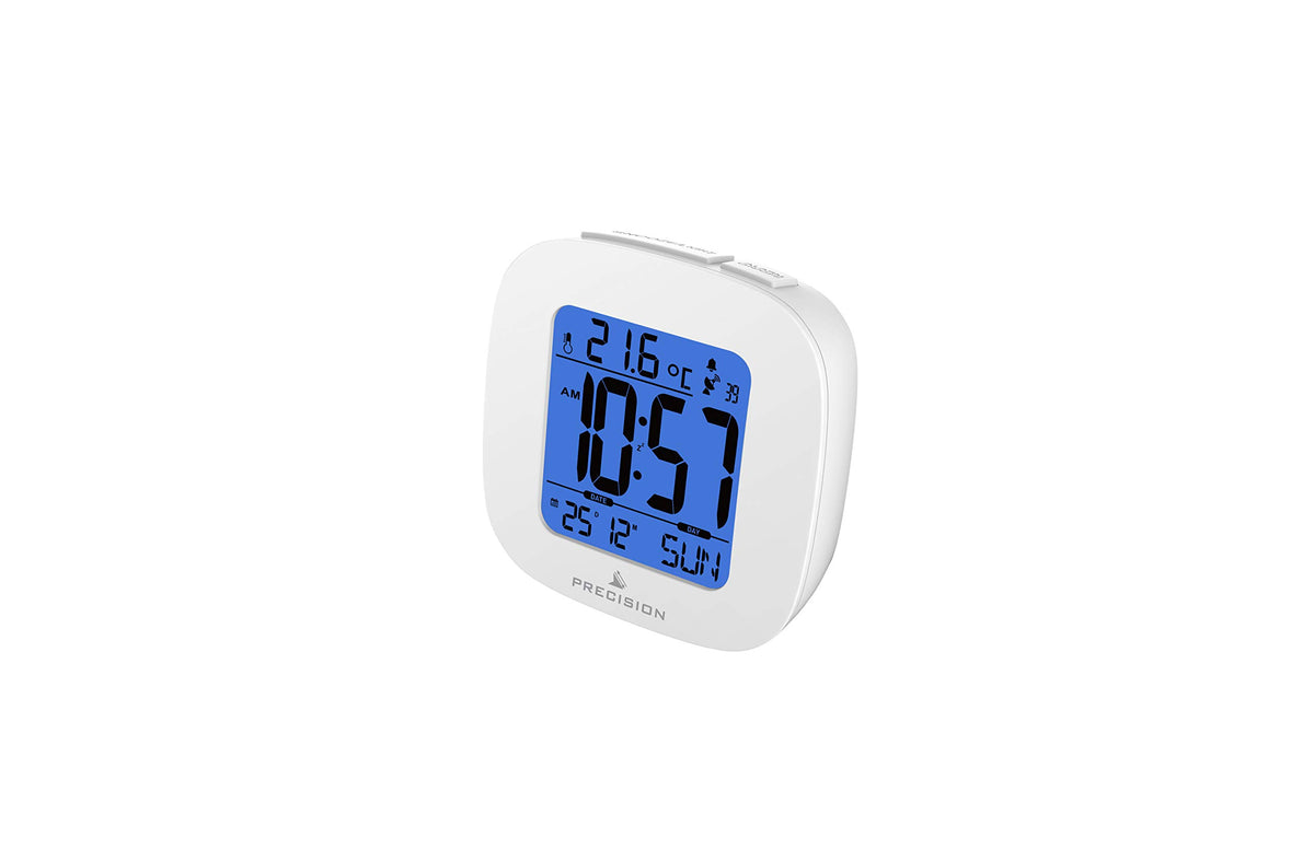 Ceas deșteptător digital de noptieră AP058 afișaj LED silențios – Alb