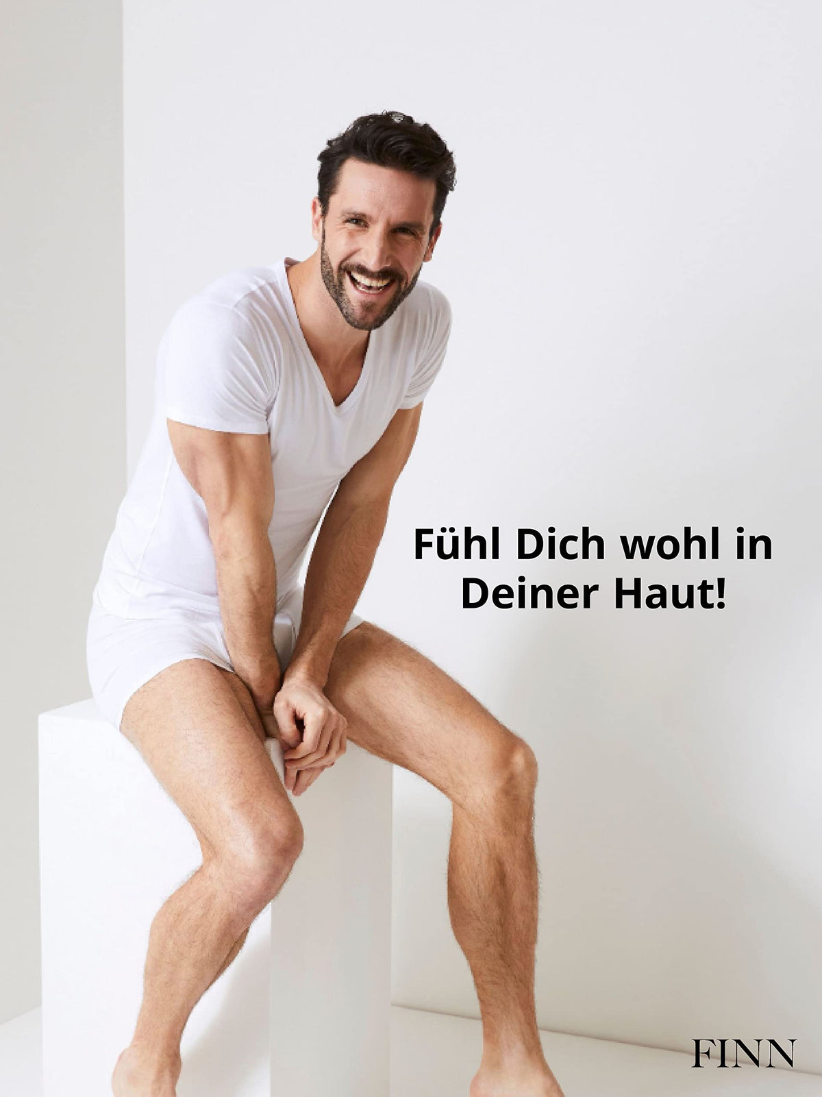 Tricou compresiv modelator FINN pentru bărbați din bumbac cu mânecă scurtă – Alb S