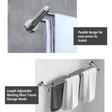 Suport portprosop dublu extensibil din inox cromat HONPHIER de perete 43-72 cm – Crom