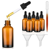 Amber glass dropper bottles 30ml pack with droppers & funnel accessories – 30ml 6-pack