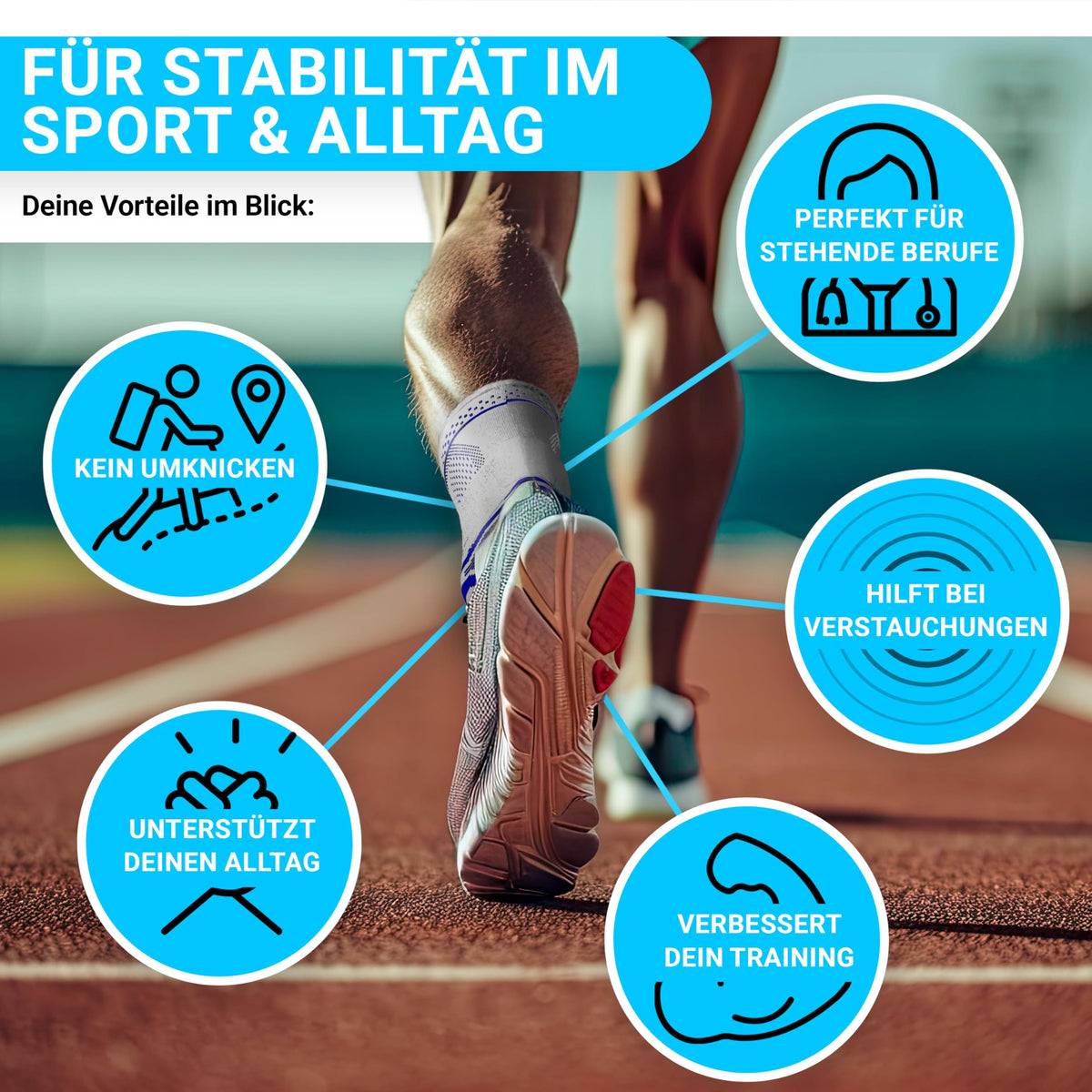 Adjustable Ankle Brace Breathable Supportive for Achilles Tendon – Unisex