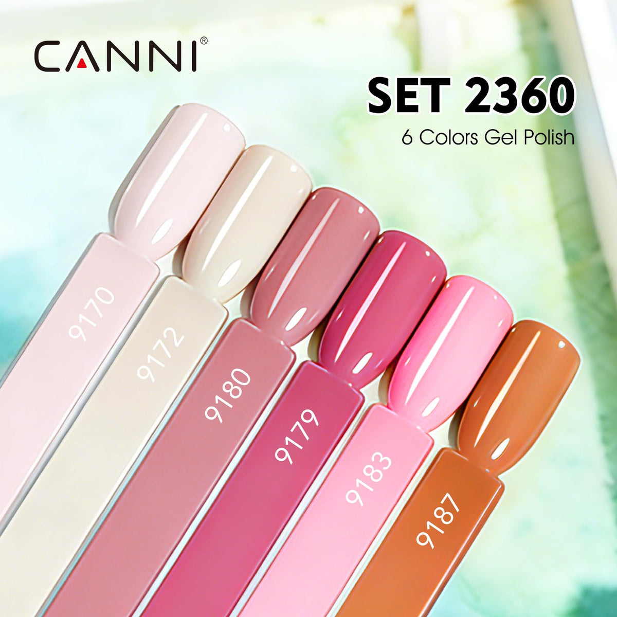 CANNI UV Gel Nail Polish Set 6 Colours – Assorted