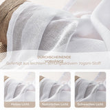 Sheer Curtain Rod Pocket Boho Linen Look Single Panel – White 250x200cm