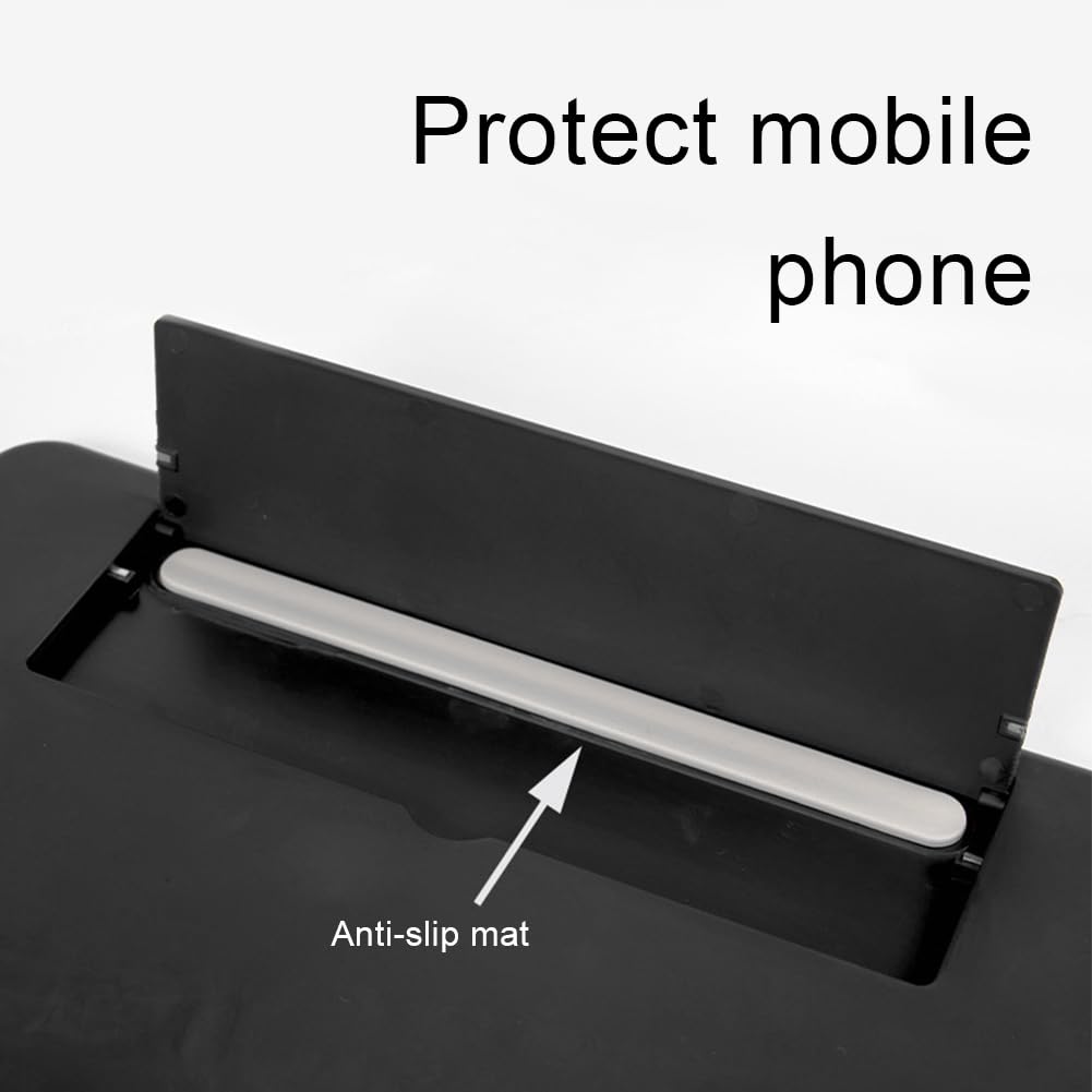 Mobile phone magnifying screen, mobile phone screen magnifier, 3D screen magnifier, mobile phone magnifying glass, suitable for watching films and videos and offers you a better viewing experience, 14 inches, black