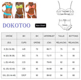 Costum de baie două piese push-up Dokotoo imprimeu floral verde – M