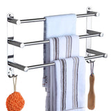 Suport prosop extensibil de perete din inox cu cârlige HONPHIER 49-90 cm – Crom