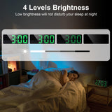 Lafocuse LED Digital Alarm Clock with Large Numbers, Temperature Display and Date, Digital Type-C/Battery Operated Table Clock with Snooze, Brightness Adjustable, 12/24HR for Bedside Table, Bedroom, Office, Green