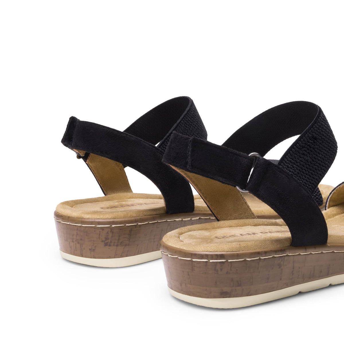 DREAM PAIRS Cork Wedge Sandals Low Heel Adjustable Ankle Strap – Navy EU 40.5
