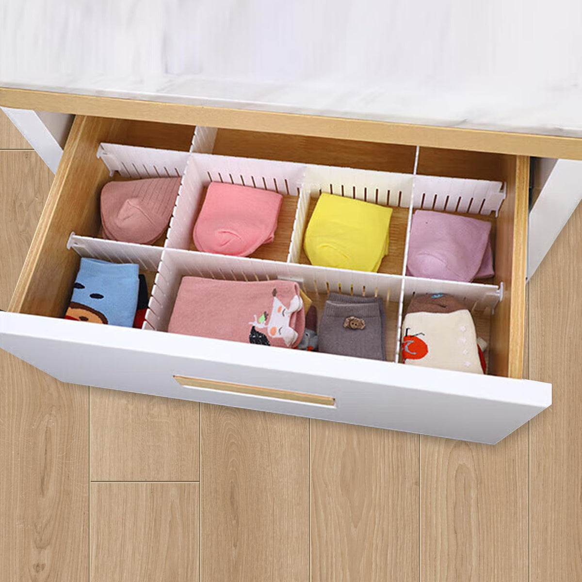 Separatoare reglabile modulare pentru sertare 32x7 cm, set 24 bucăți