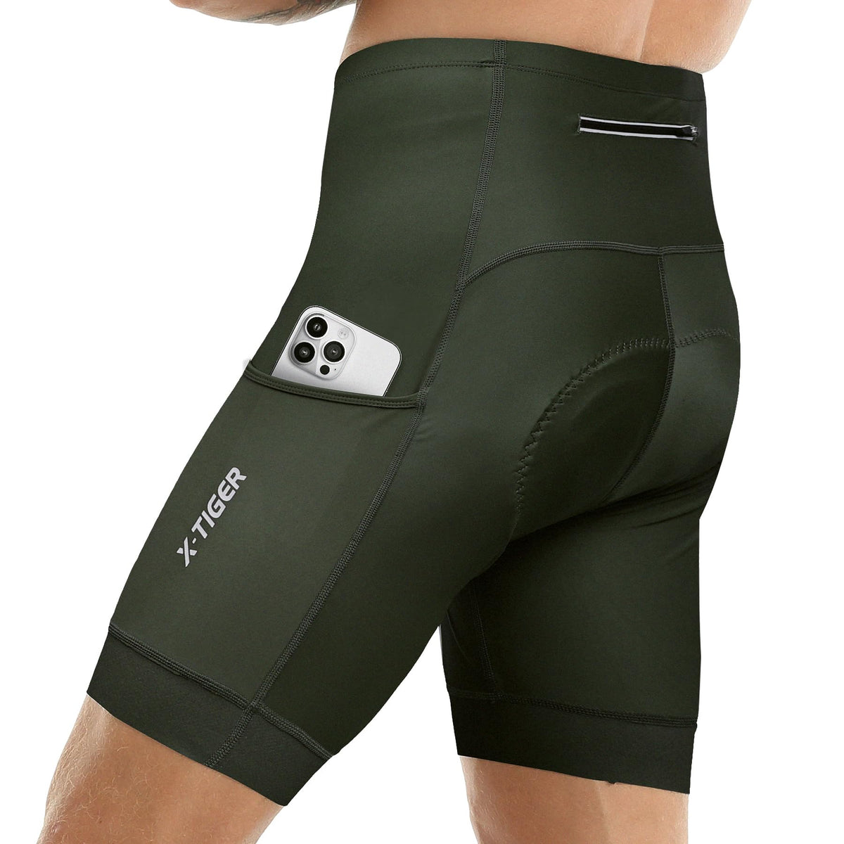 Pantaloni scurți de ciclism bărbați cu bazon gel 5D respirabili – Negru