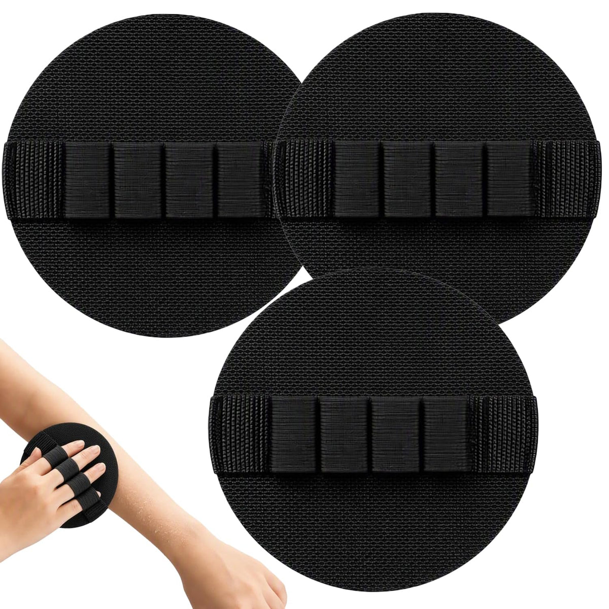 Exfoliating Bath Gloves 3-Piece Reusable Rubber - 3pc