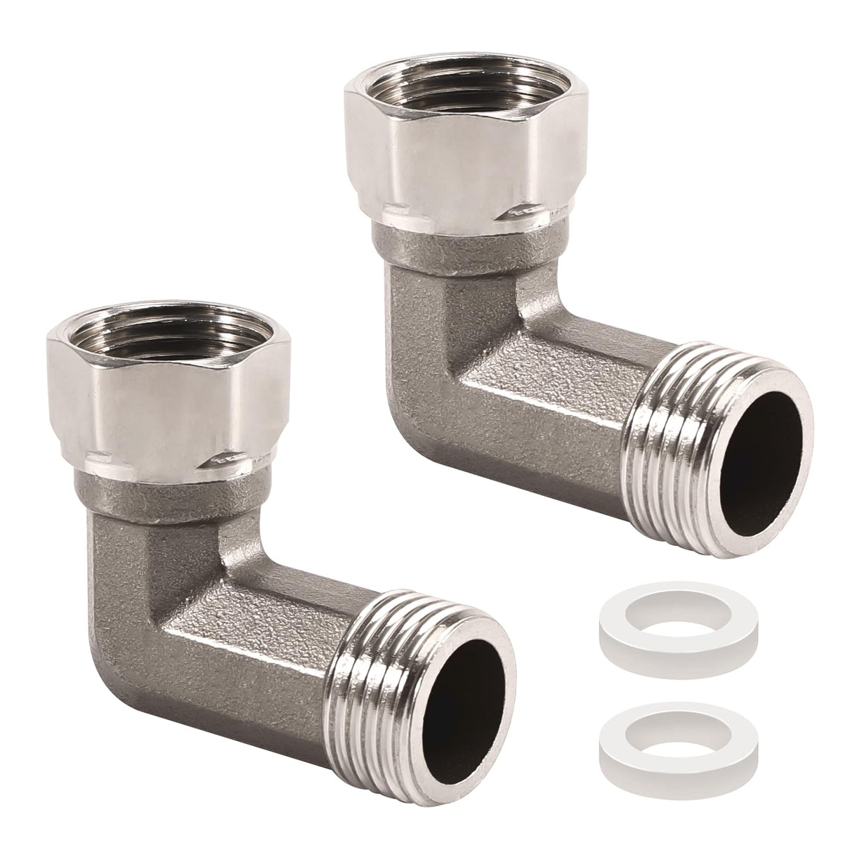 Racord olandez cot 90 grade din inox 304 1/2 exterior x 1/2 interior DN15 pentru instalații