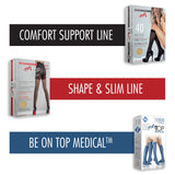 Ciorapi compresivi antitrombotici unisex BeOnTop 18-23 mmHg pentru zbor și varice