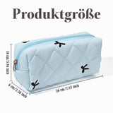 Floral Pencil Case Makeup Pouch Smooth Zipper Small Floral Design – Blue