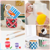 DIY Ceramic Painting Set 2 Mugs 12 Colours 4 Brushes 2 Palettes – 2 Mugs