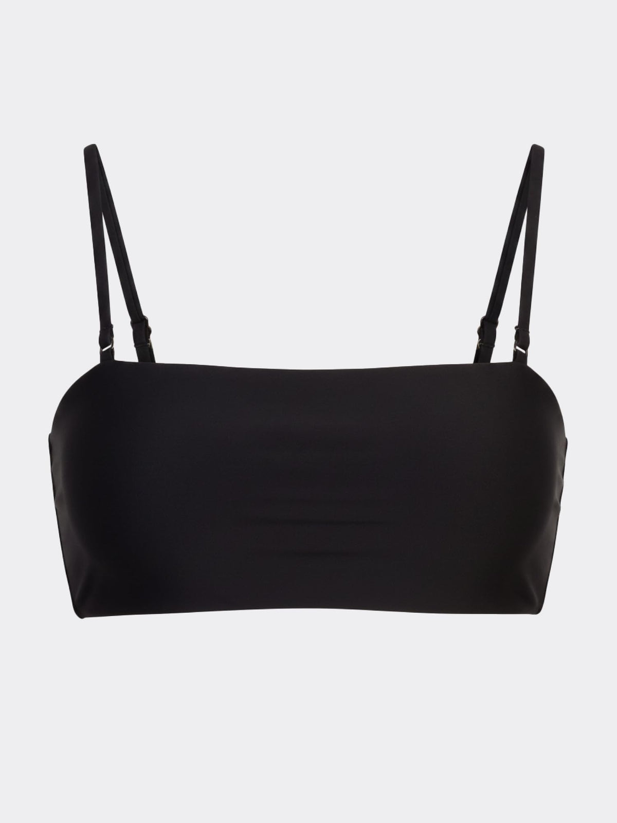 Bandeau Bikini Top Removable Straps Strapless Padded Women's Swim Top – Black M