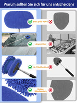 3-in-1 Car Window Cleaner Squeegee Brush Extendable Handle with Microfibre Pad – One Size