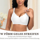 Jiuday Wireless Bra Seamless Push-Up Soft Comfortable for Large Breasts – White XL