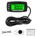 NInE-ROnG Self-Powered Digital Tachometer, Hour Meter, Inductive Maintenance, Waterproof, Backlit Tachometer, Battery Change, for Lawn Mowers, Tractor Generators