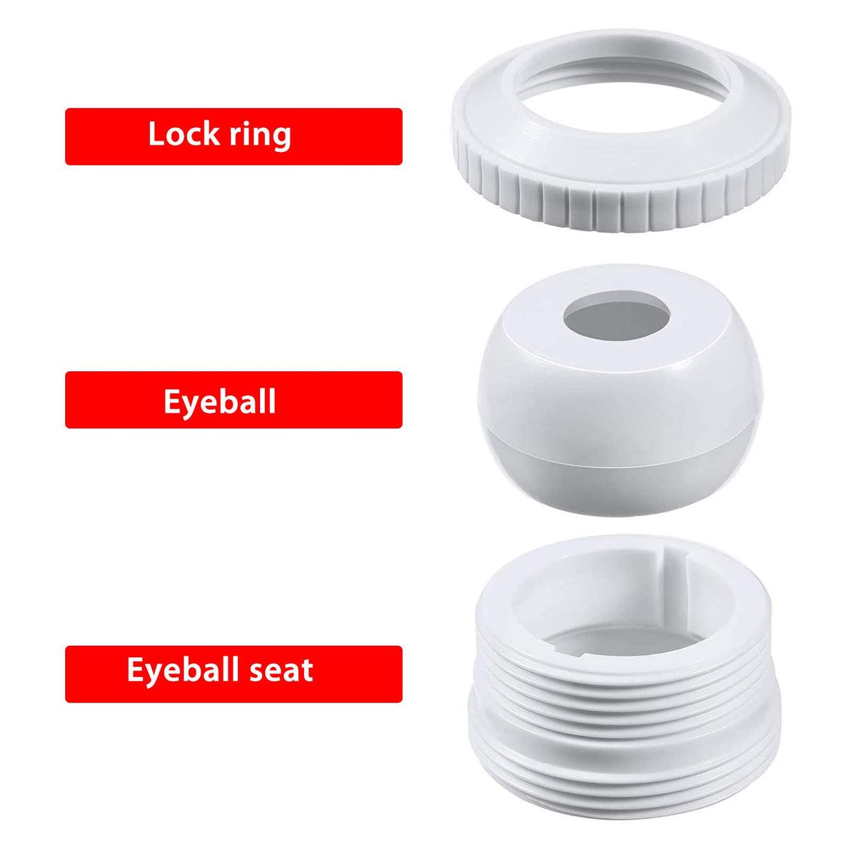 Duze de refulare reglabile cu bilă rotativă pentru piscină SP1419D, set 3 bucăți – Alb