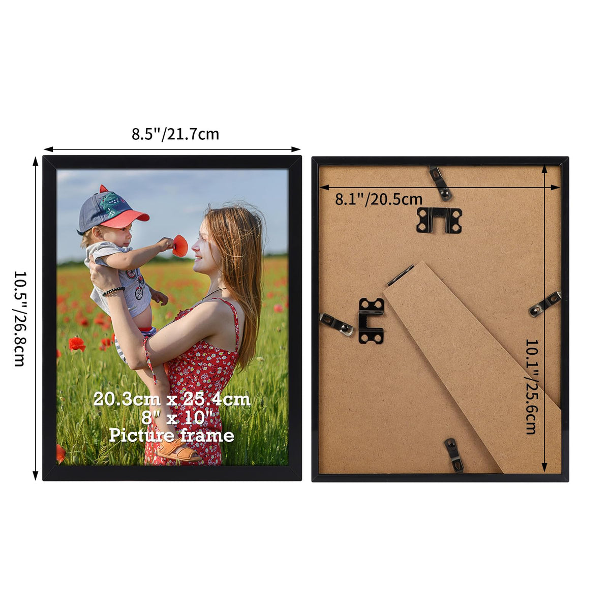 Picture Frame 20x25 cm Single, Wall & Table Mount – Black