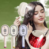Electric Steam Hair Brush 2-in-1 Straightening Detangling – Pink