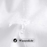EurCross Shower Curtain 180x200 cm White Textile, Anti-mold Waterproof and Dries Quickly, Washable High-quality Fabric Shower Curtain Bathtub 1.8 x 2m Long with 12 Rings