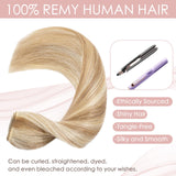 Clip-in Real Human Hair Extensions 5 Clips 35cm 45g – Golden Brown/Blonde