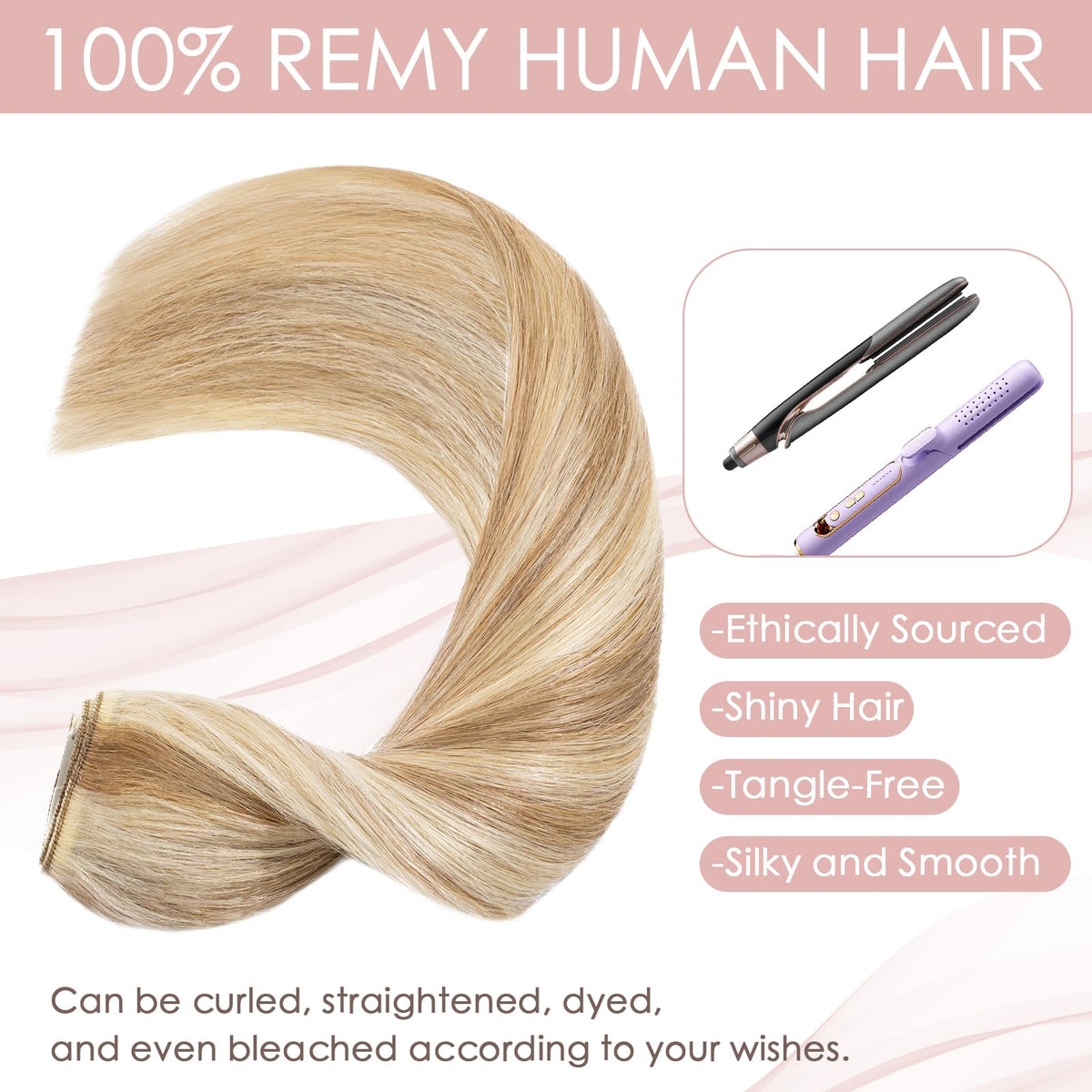 Clip-in Real Human Hair Extensions 5 Clips 35cm 45g – Golden Brown/Blonde