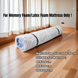 WORKKOOL Vacuum Mattress Bag for Moving, Vacuum Sealed Bags for Mattress Storage, Foam Mattress Bag with Zipper (for Mattress 80/90/100 * 200cm)