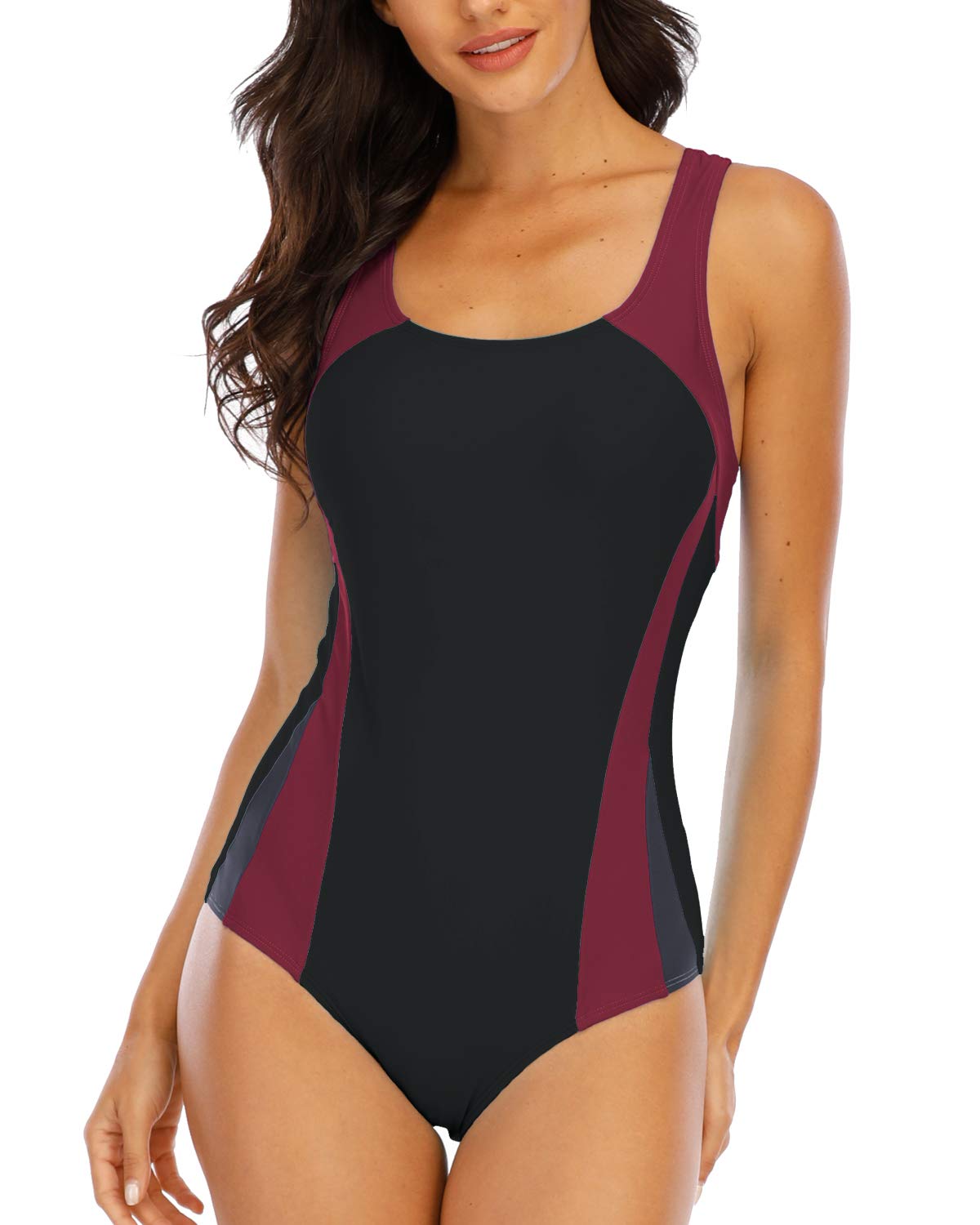 Costum de baie întreg sportiv Halcurt pentru damă cu spate decupat racerback