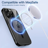 JETech Soft Clear Case Shockproof for iPhone 15 Pro Max – Matte Black 6.7 inch