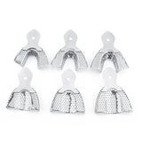 Dental Impression Trays Stainless Steel Autoclavable Upper & Lower – 6pcs