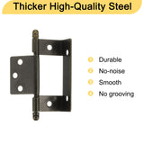 6-Piece Cabinet Door Hinges Full Recess Half-Wrap Vintage Bronze 87x16x1.5mm - Bronze