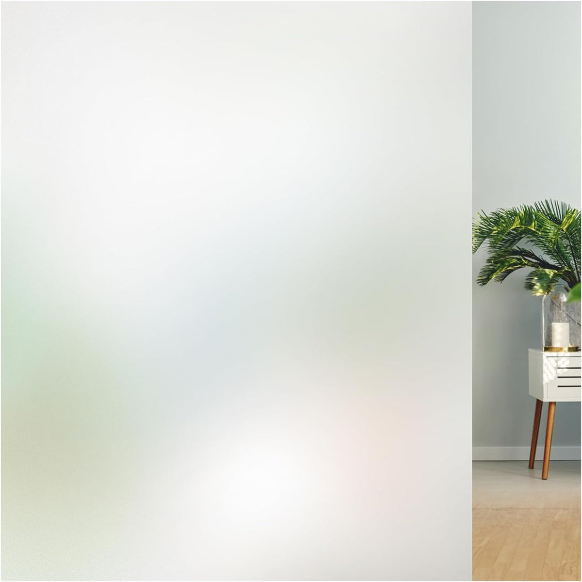 Folie geam sablată mată fără adeziv Lifetree protecție intimitate și UV 44.5x200 cm