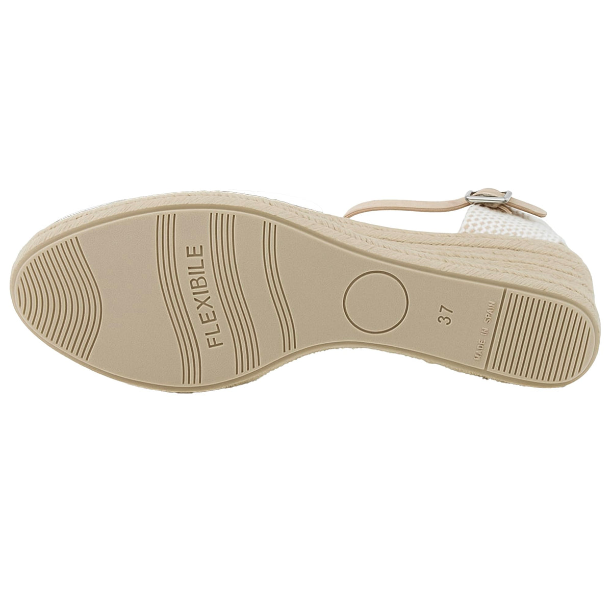 Wedge Espadrille Sandals High Wedge Adjustable Buckle – Beige EU 38