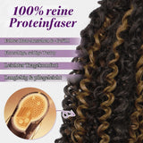 Curly Ponytail Extension 45cm Drawstring Comb Clip – Black Brown with Highlights