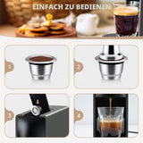 Capsulă de cafea reutilizabilă din inox reîncărcabilă compatibilă Nespresso – Argintiu