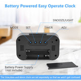 Vicloon Digital Alarm Clock, LCD Display Table Clock with Snooze, 12/24 Hours, Date, Temperature Display, Timer Function, Battery Operated for Bedroom Home Office Travel (Black)