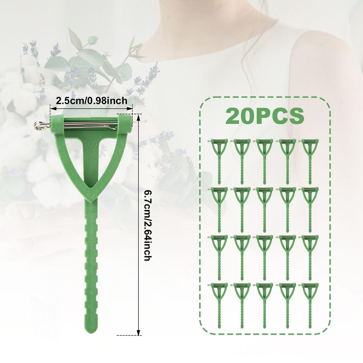 Ace de siguranță tip T din plastic pentru cocarde și broșe florale, set 20 buc – 20 buc