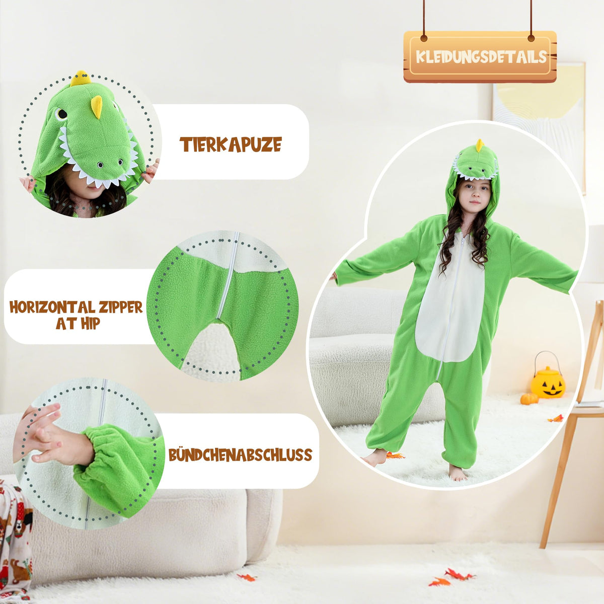 Kids Dinosaur Onesie Pyjamas Costume T-Rex – Age 5-6