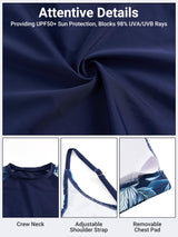 Costum de înot damă 3 piese Owntop protecție solară UPF 50+ cu uscare rapidă – Bleumarin S