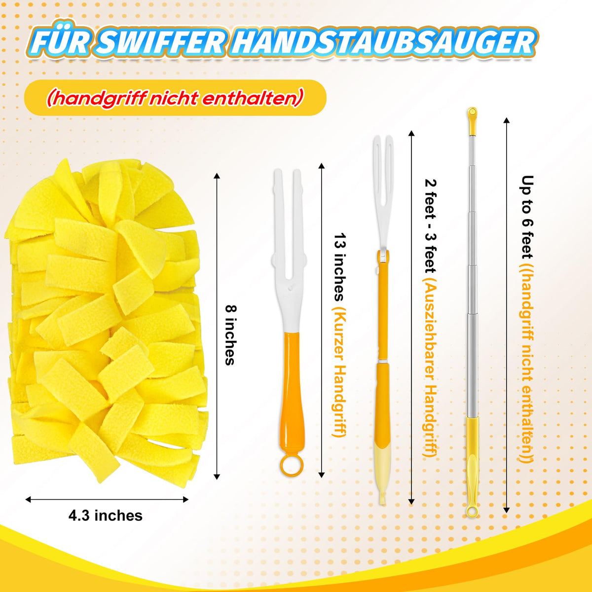 Rezerve lavabile reutilizabile compatibile pămătuf de praf Swiffer Duster, set 4 bucăți