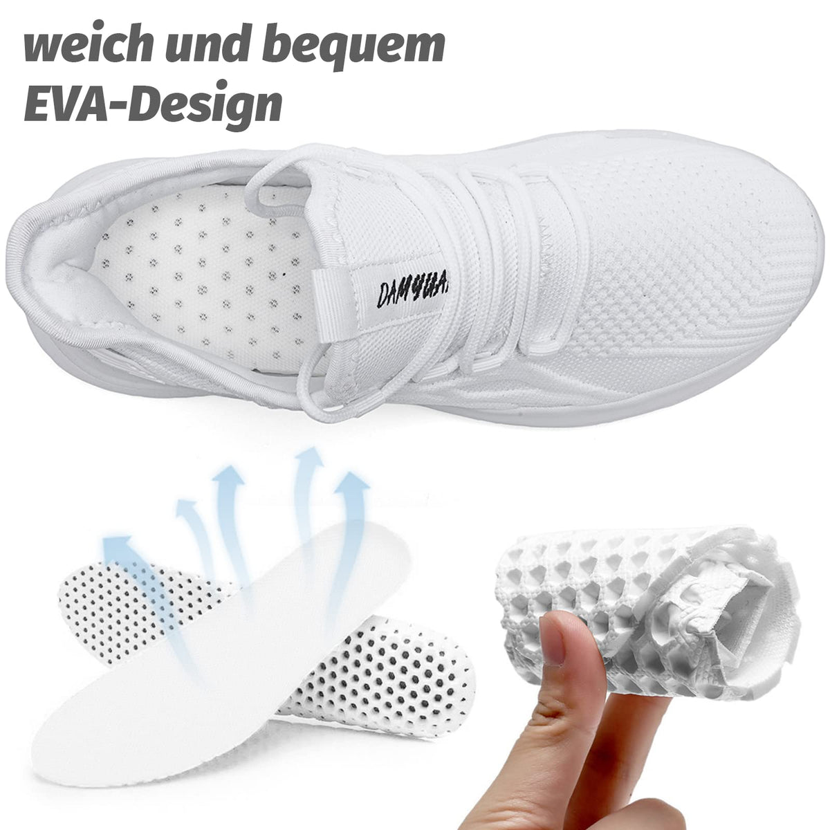 Women's Running Sneakers Breathable Outdoor Training Shoes – Black EU44