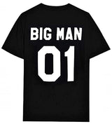 Matching Father & Son T-Shirt Cotton Casual Funny Print – Black XXL